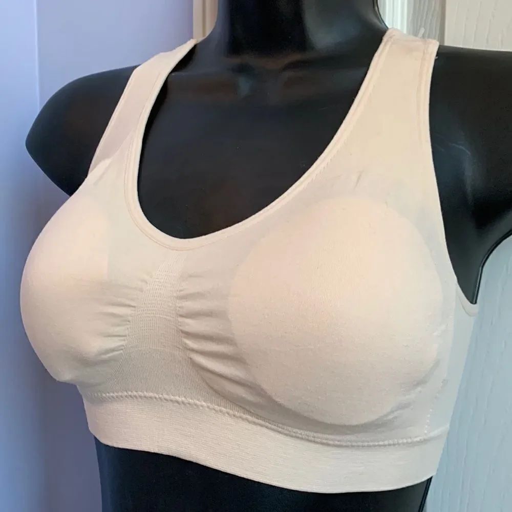 Marilyn Monroe No Wire Lightly Lined Seamless Bralette Bra Cream Beige M